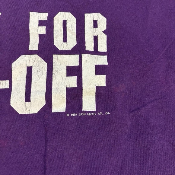 Jerzees Graphic‎ Tee Ready For Takeoff Purple One Size Military 90s Vtg USA - Picture 3 of 11